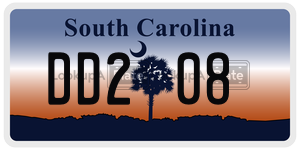 DD208  license plate in SC
