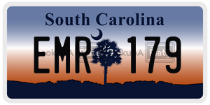 EMR179 license plate in South Carolina