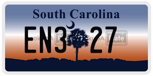 EN327  license plate in SC