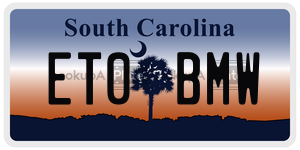 ET0BMW  license plate in SC