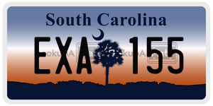EXA155 license plate in South Carolina