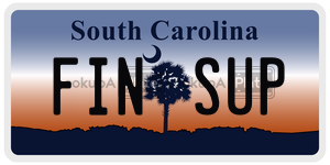 FINSUP license plate in South Carolina