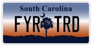 FYRTRD license plate in South Carolina