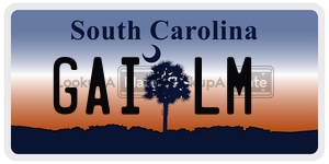 GAILM license plate in South Carolina