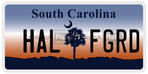 HALFGRD  license plate in SC