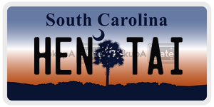 HENTAI  license plate in SC