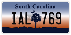IAL769  license plate in SC