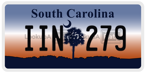IIN279 license plate in South Carolina