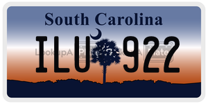 ILU922 license plate in South Carolina
