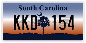KKD154 license plate in South Carolina