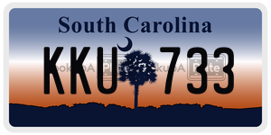 KKU733 license plate in South Carolina