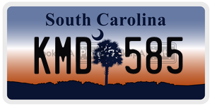 KMD585 license plate in South Carolina