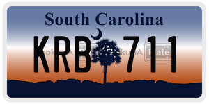 KRB711 license plate in South Carolina