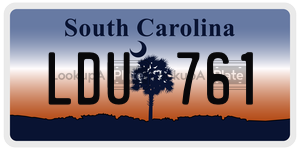 LDU761  license plate in SC
