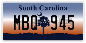 MBQ945  license plate in SC