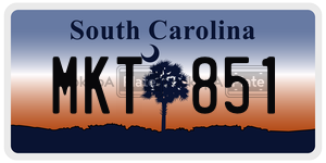 MKT851 license plate in South Carolina