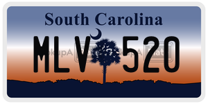 MLV520 license plate in South Carolina