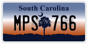 MPS766 license plate in South Carolina