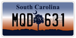 MQD631 license plate in South Carolina