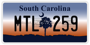 MTL259 license plate in South Carolina