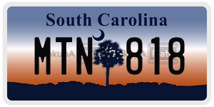 MTN818  license plate in SC
