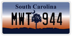 MWT944 license plate in South Carolina