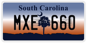 MXE660  license plate in SC