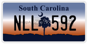 NLL592  license plate in SC
