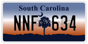 NNF634  license plate in SC