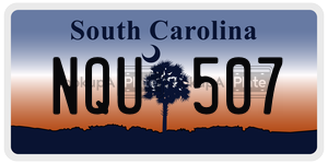 NQU507 license plate in South Carolina