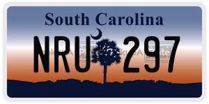 NRU297 license plate in South Carolina