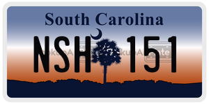 NSH151 license plate in South Carolina