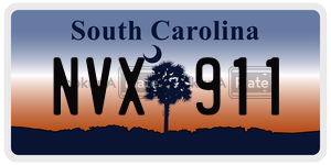 NVX911 license plate in South Carolina