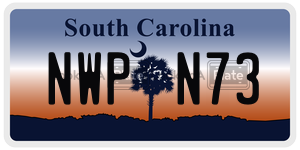 NWPN73 license plate in South Carolina