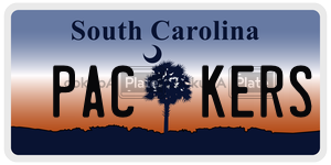 PACKERS license plate in South Carolina