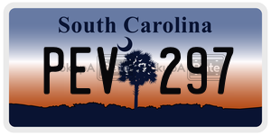 PEV297 license plate in South Carolina