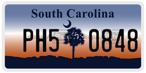 PH50848  license plate in SC