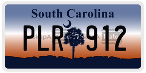 PLR912 license plate in South Carolina