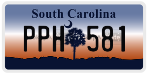 PPH581 license plate in South Carolina