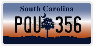 PQU356 license plate in South Carolina