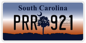 PRR921 license plate in South Carolina
