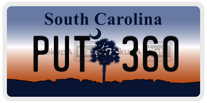PUT360  license plate in SC