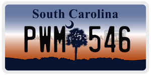 PWM546  license plate in SC