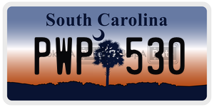 PWP530 license plate in South Carolina