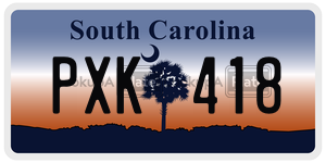 PXK418  license plate in SC