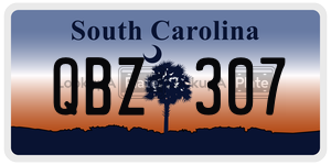 QBZ307  license plate in SC