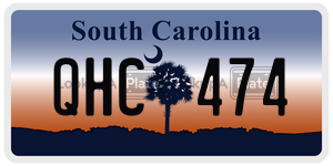 QHC474  license plate in SC