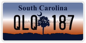 QLQ187 license plate in South Carolina