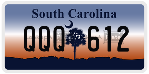 QQQ612  license plate in SC