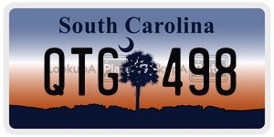 QTG498 license plate in South Carolina